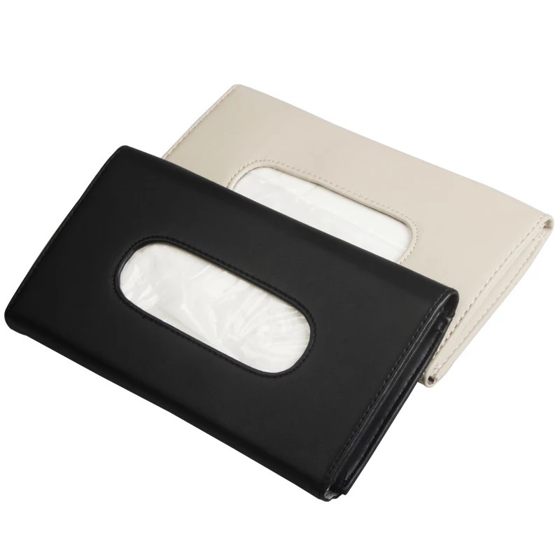 Car Tissue Box Hanging Sun Visor Seat Back Sunroof Car Tissue Box Hanging Creative Leather Car Interior Supplies