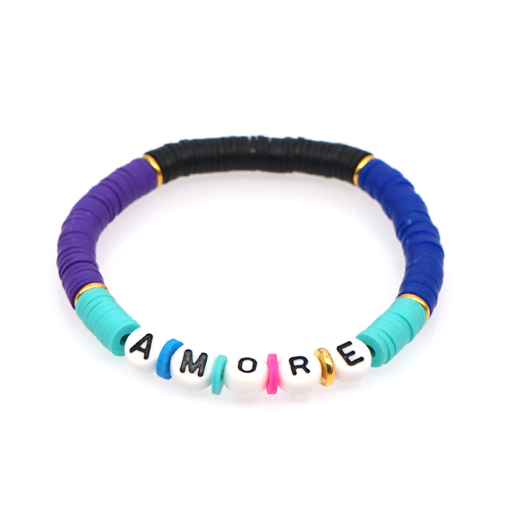 Fashion Trendy  Vacation Beach Style Color Soft Ceramic Letters Bracelet Female Jewelry Nihaojewelry Wholesale display picture 14