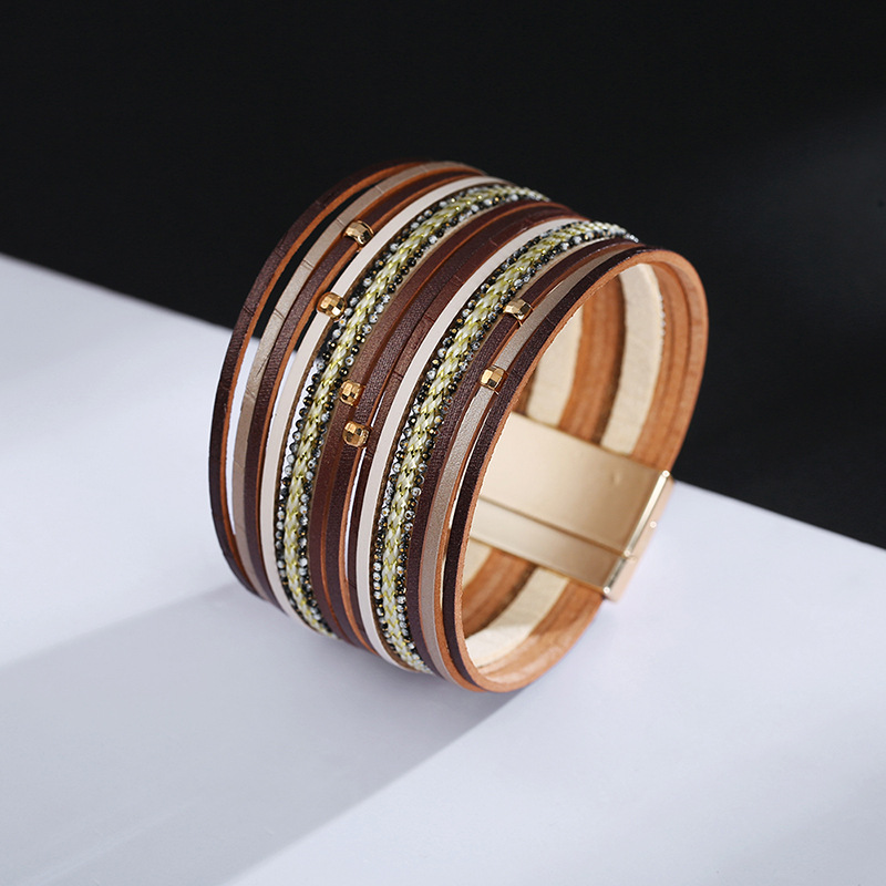 new bohemian style multi-layer leather bracelet