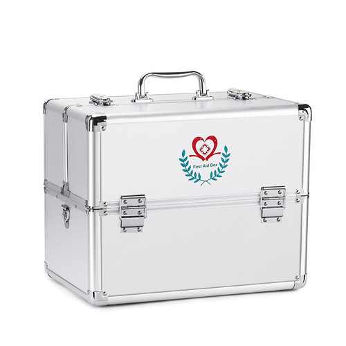 Medical box double-open first aid box large capacity household medicine box with lock medicine box large medical box enterprise available portable
