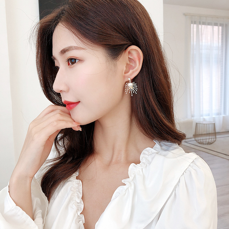 Earrings Korean Earrings Premium Sense Firework Earrings 925 Sterling Silver Needle Zircon New Wave Wholesale Nihaojewelry display picture 9