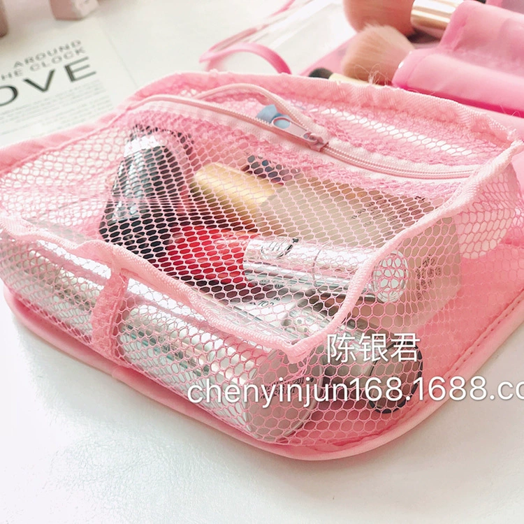 Foldable handheld organizer bag to go out, cosmetic bag