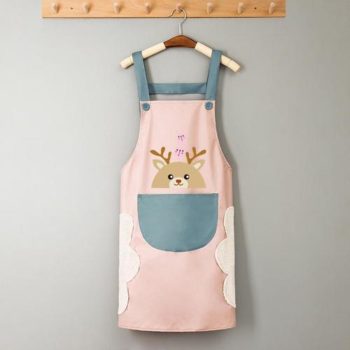 Household apron women's fashion kitchen waterproof and oil-proof internet celebrity work clothes Korean version smock adult men wholesale