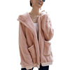 Demi-season hoody, velvet cardigan, long jacket, suitable for import, wish, increased thickness