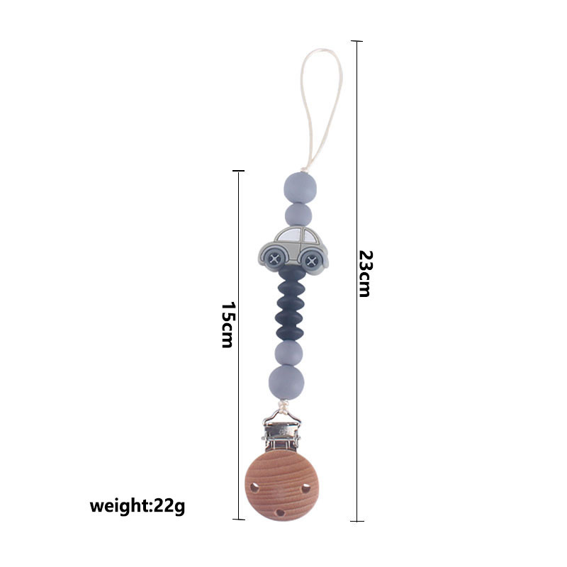 Suministros para bebés Beech juguete mordedor bebé calmante silicona coche chupete cadena bebé mordedor cadena anti-caída