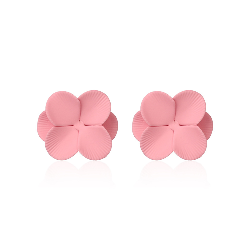 Korea's Style Candy Color Ear Accessories Fashion Flower Earrings Wild Color Small Petal Earrings For Women Nihaojewelry display picture 2