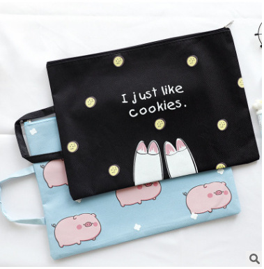 Business trip large capacity portable A4 file bag information bag IPAD file bag zipper storage bag student female briefcase
