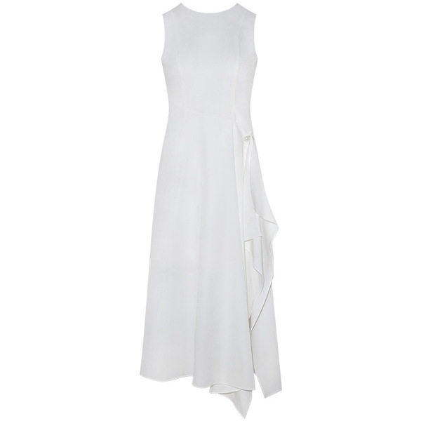 Fresh fashionable three dimensional elegant white dress with a round…