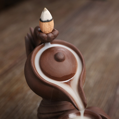 Cross-border new product Buddha hand hanging pot high flush backflow incense burner creative teapot backflow sandalwood incense burner home accessories decoration