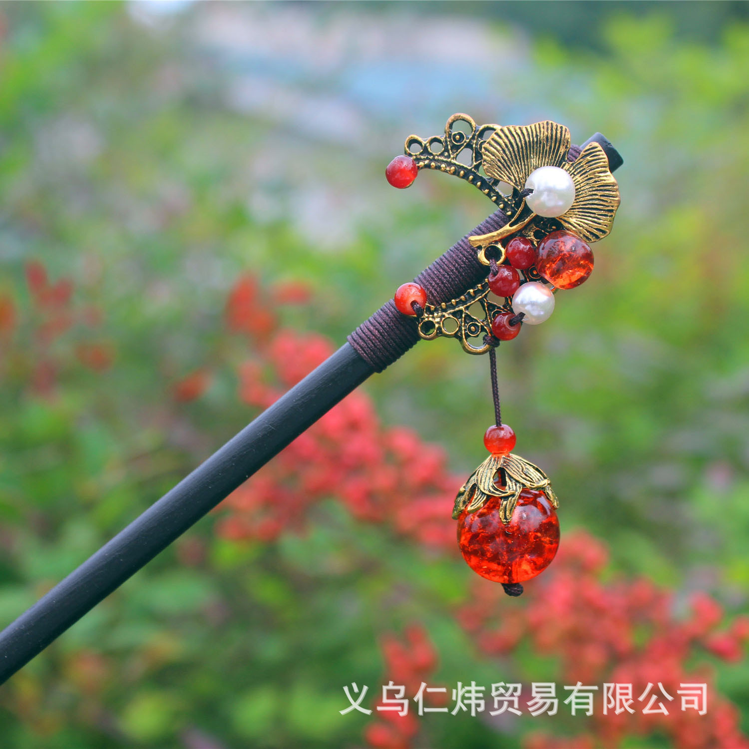 Temperamento clásico borla paso horquilla chica Hanfu tocado accesorios para el cabello hecho a mano horquilla de madera updo Internet celebridad antiguo traje palillos