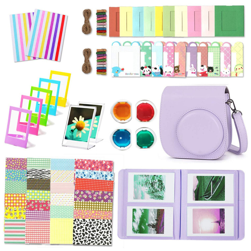 Polaroid mini 11 accessories suit mini camera bag album photo frame/sticker filter 12-piece lilac purple