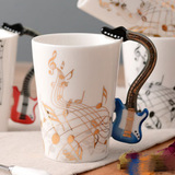 Новая керамическая кружка для гитарной музыки Zhongfu, гитарная кружка, чашка для воды с музыкальной нотой, кофейная кружка, мини-кружка для гитары