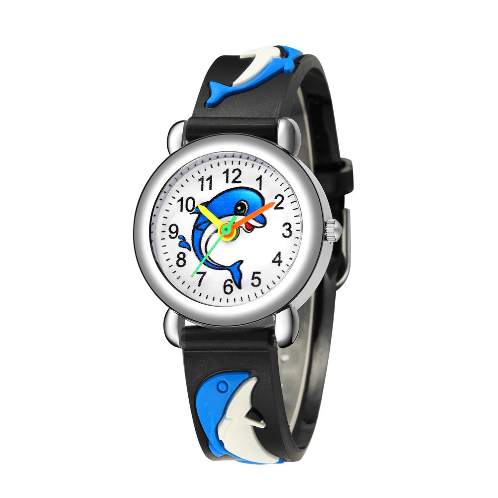 Nouveaux Enfants De Montre Mignon Dauphin Motif Quartz Montre L'école Primaire Garçons Filles Cadeau Montre En Gros display picture 1