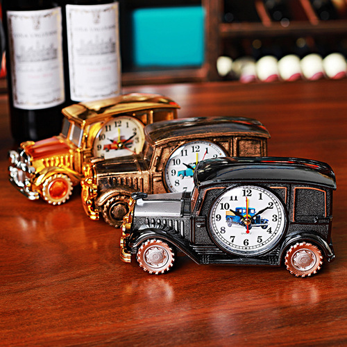 Creative smooth sailing desk clock European retro alarm clock home furnishings clock decoration student bedside alarm clock