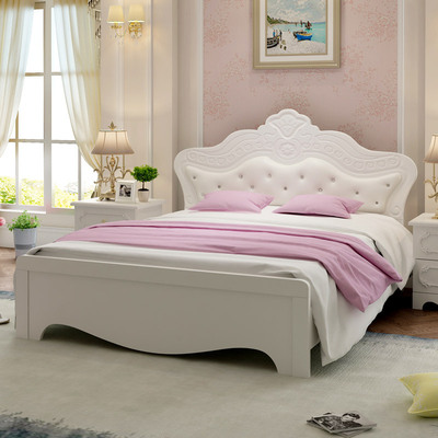 Small apartment modern Simplicity Master bedroom Double bed 1.8 European style king size bed 1.5 Plate furniture Marriage bed