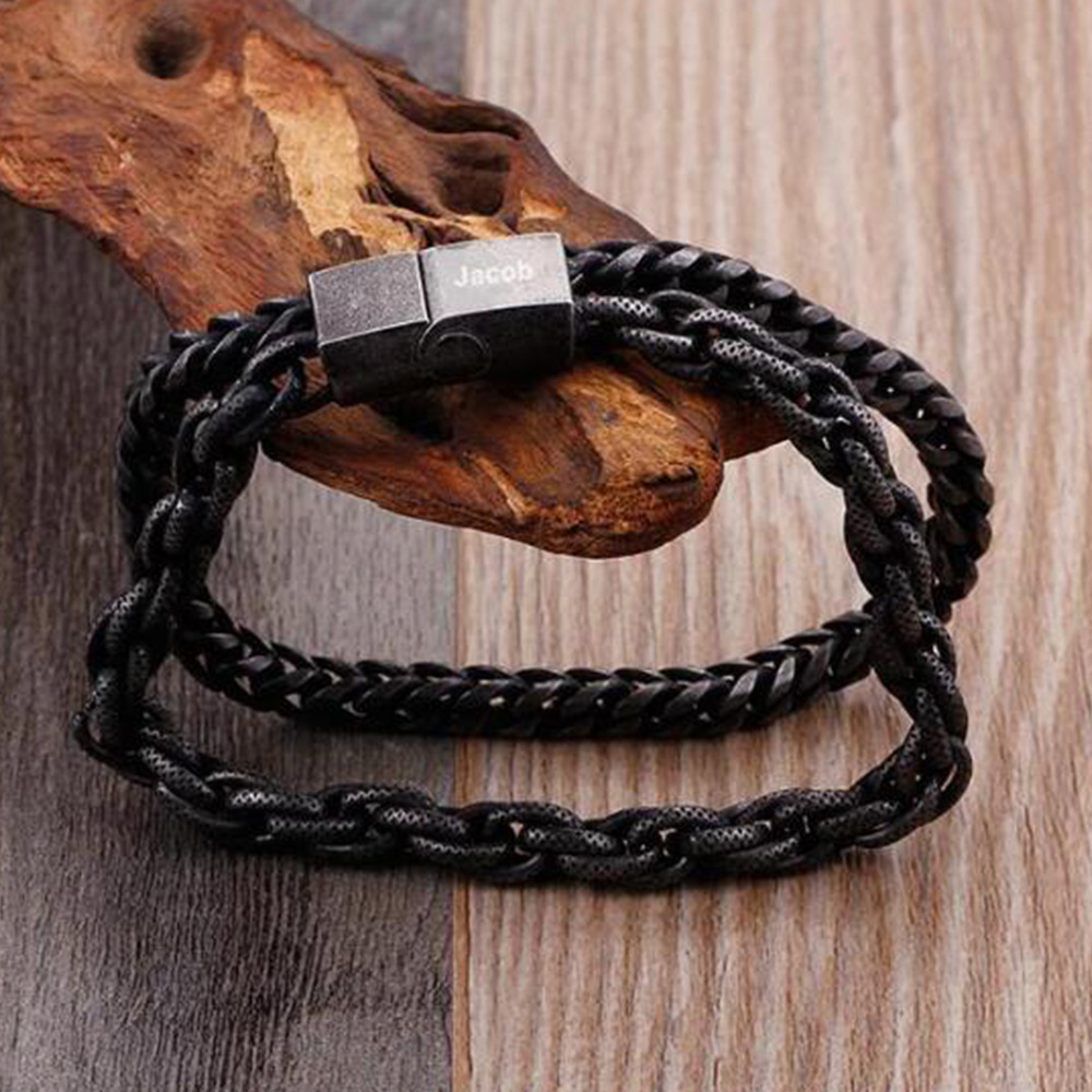 Fashion Solid Color Stainless Steel Bracelets Layered Stainless Steel Bracelets