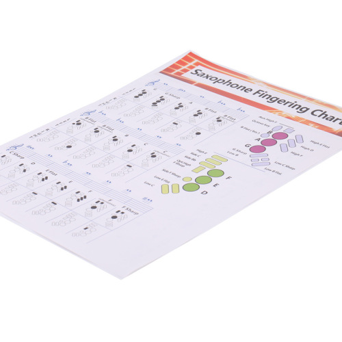 Guangdong wholesale saxophone learning chart, coated paper saxophone fingering chord chart, saxophone practice chart