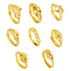 Brass golden ring, 24 carat white gold