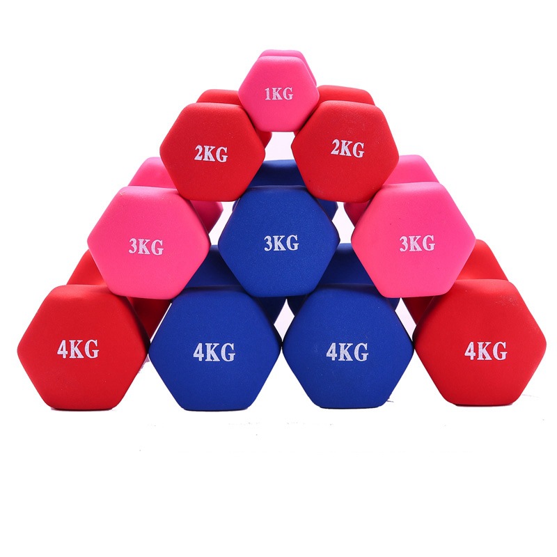 colour Six corners dumbbell Plastic bag Core Cast iron 1 Kg 2 3 kg Kg 4 Kg 5 kg .