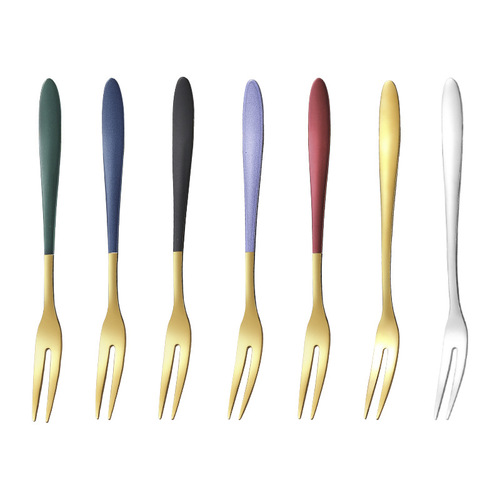 Fruit fork stainless steel 304 household thickened dessert watermelon fork cake pick set creative fruit pick gift