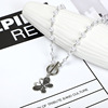 Brand small design retro universal necklace from pearl, short chain for key bag , Korean style, internet celebrity