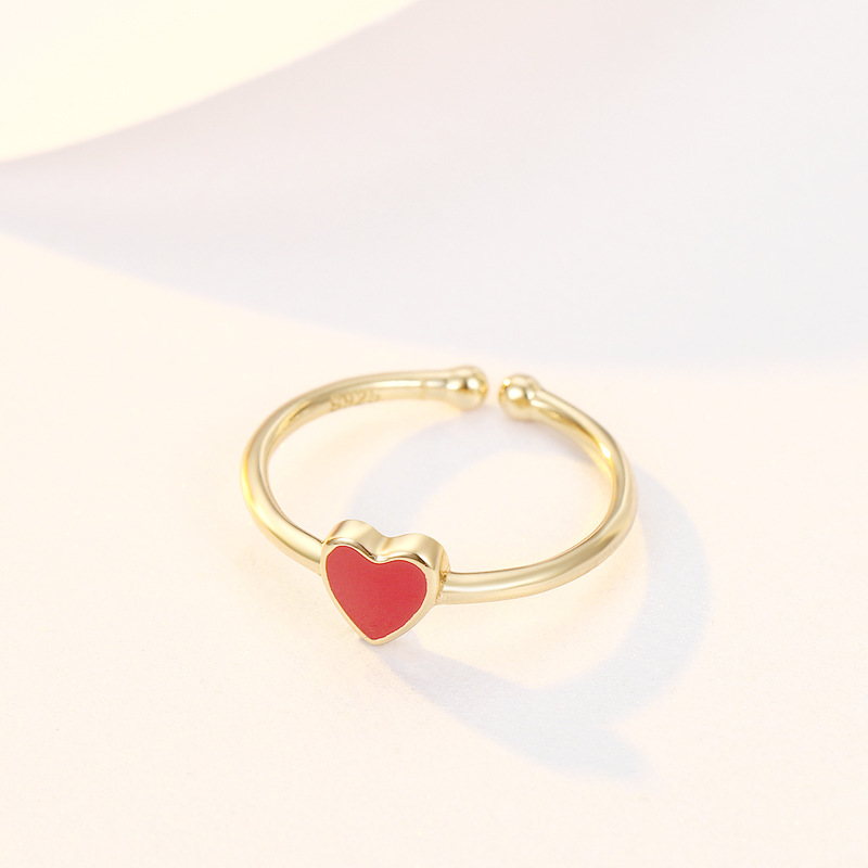 2g Weight Open Rings Classification Adjustable Ring Size 1 Piece Quantity Daily, Date Occasion 925 Sterling Silver Material Heart Shape Pattern All Seasons Season Women's Gender Simple Style, IG Style Style 925 Sterling Silver Heart Shape Open Rings 925 Sterling Silver Rings 1