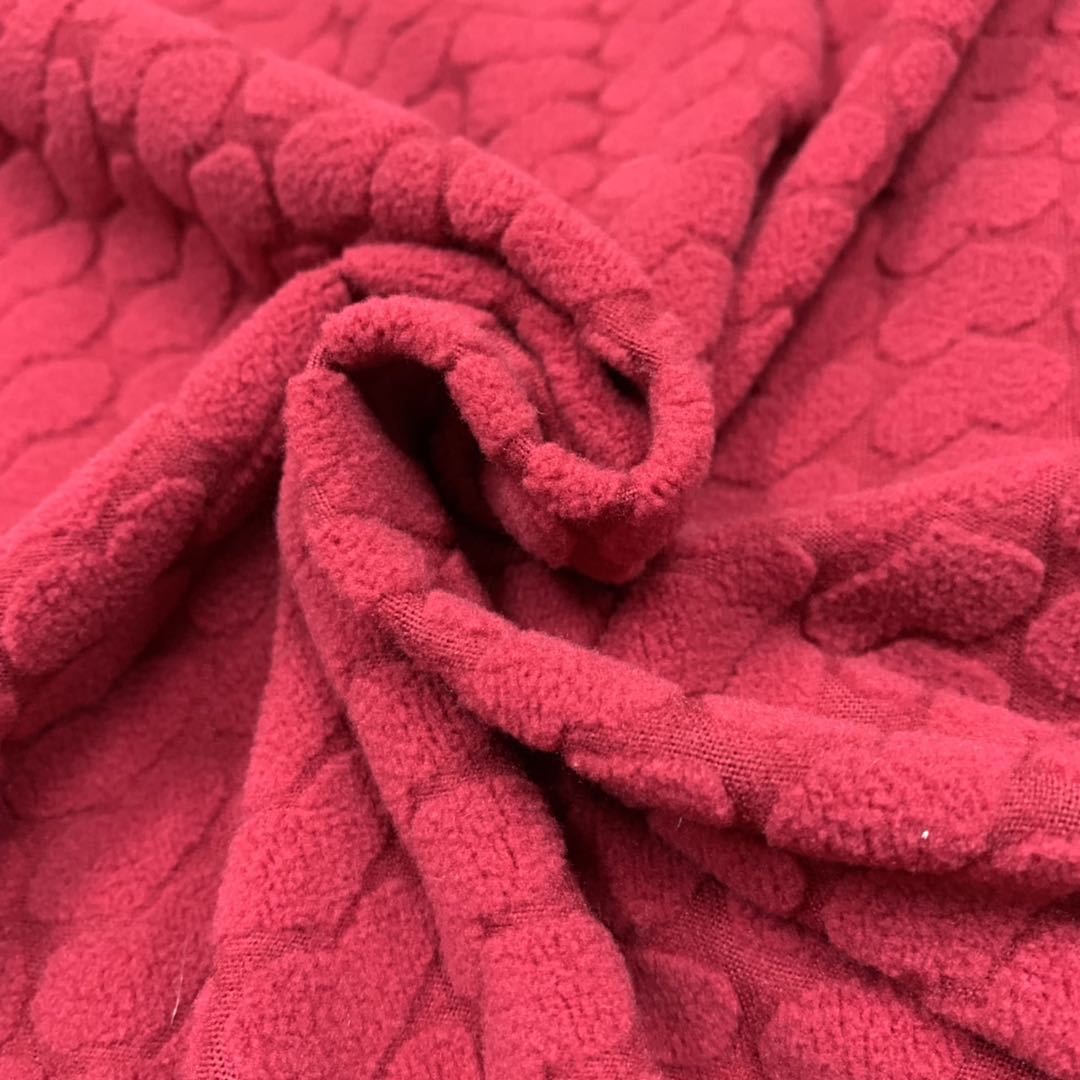 厂家供应  100D/144F提花超细摇粒绒（鸡心）   提花摇粒绒