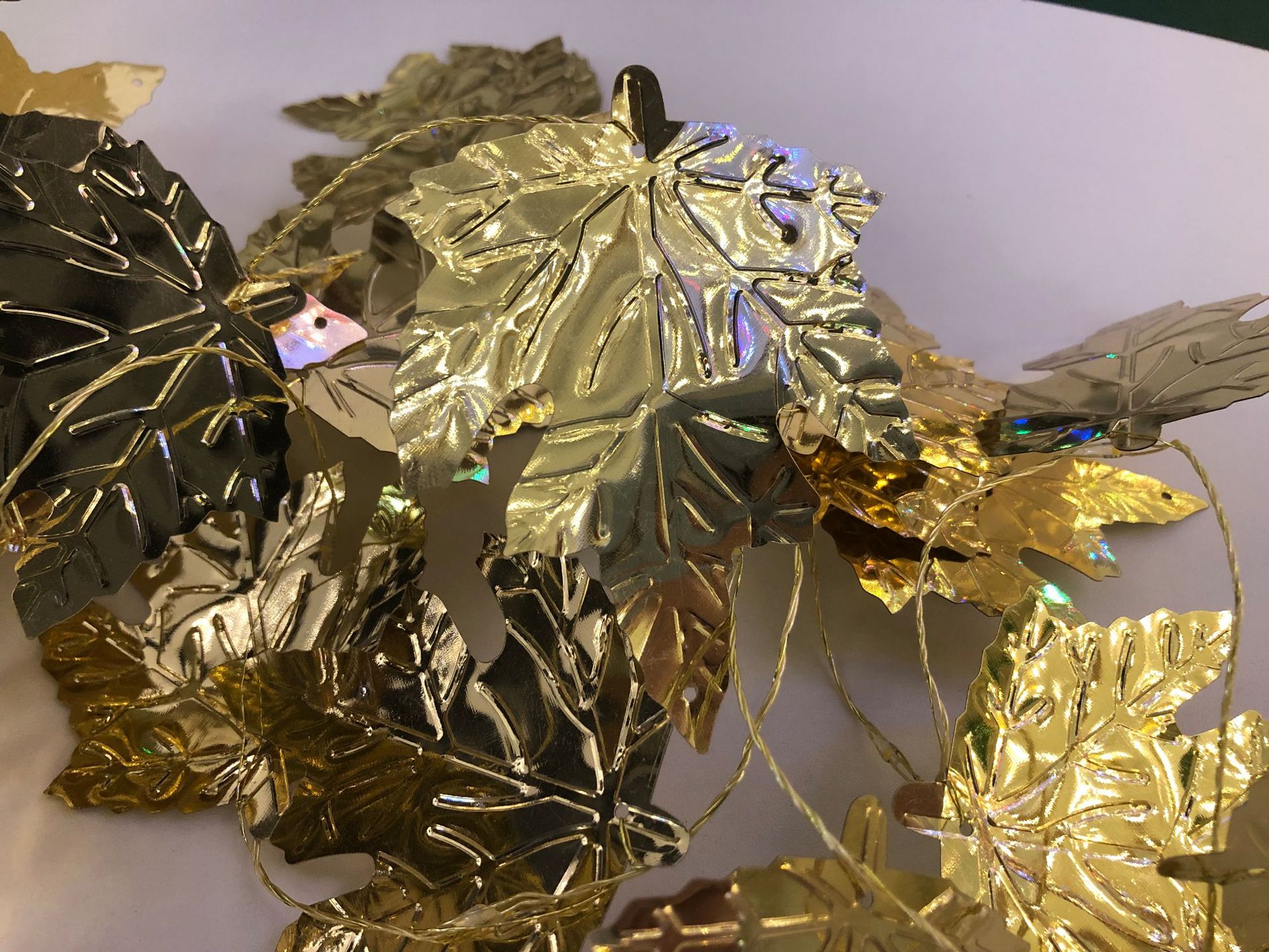 厂家直销LED铜线灯树叶配件鞭炮灯