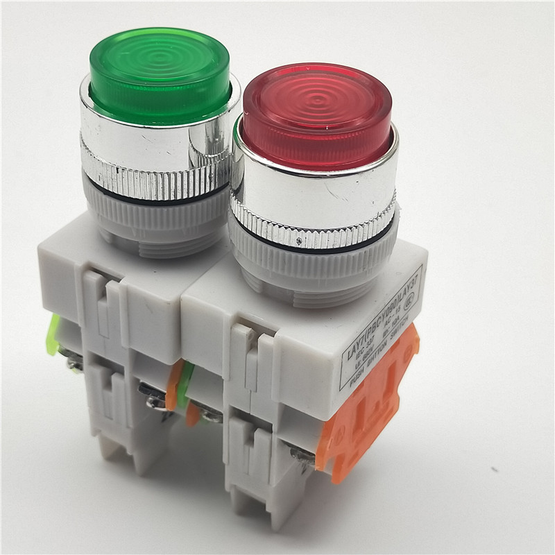 LAY7/Y090/LAY37-11DN带灯自复位点动按钮开关开孔22mm|ru