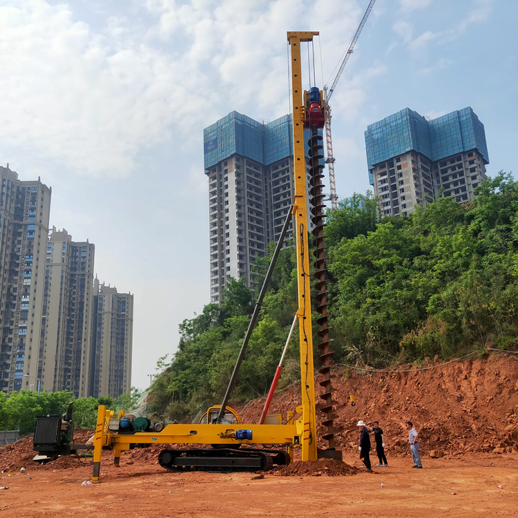 履带式短螺旋打桩机 小型短螺旋打桩机厂家 360旋转短螺旋打桩机