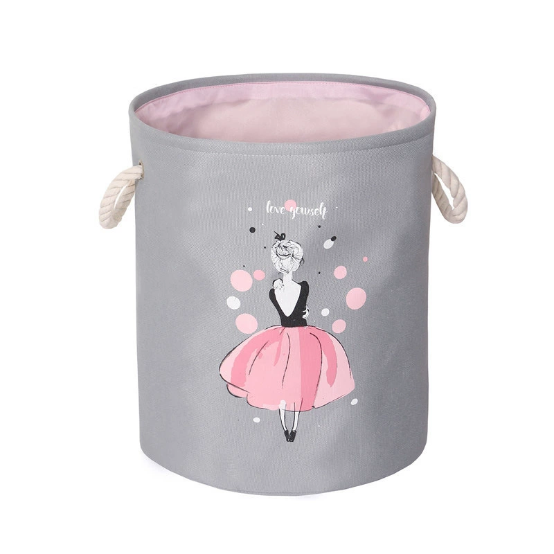 Foldable round laundry basket, storage box, pen, toy