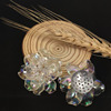 Beads, accessory, acrylic plastic earrings handmade, flowered