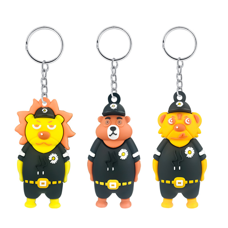 PVC软胶雏菊系列钥匙扣挂件创意小礼品可爱卡通人物造型箱包挂饰