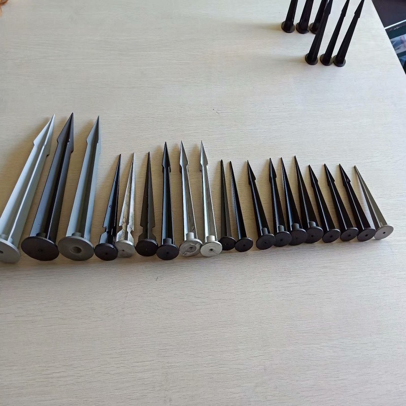 供应140毫米带钩压铸铝插杆户外庭院灯尖头插地插脚地插针|ms