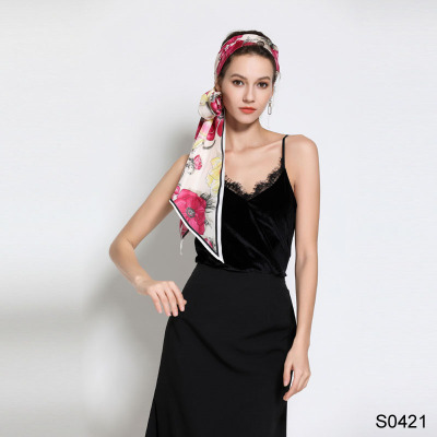 Real silk Ribbon Scarf mulberry silk Strip Silk scarf Twill Korean Edition Hair band Scarf decorate Scarf Scarf