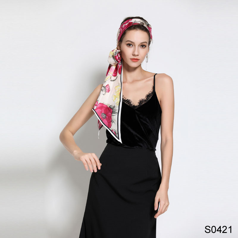 Real silk Ribbon Scarf mulberry silk Strip Silk scarf Twill Korean Edition Hair band Scarf decorate Scarf Scarf