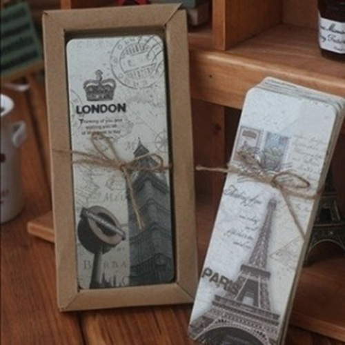 5203 Retro Eiffel Tower Bookmark Customization Creative Paper Bookmark British Style Bookmark Wholesale