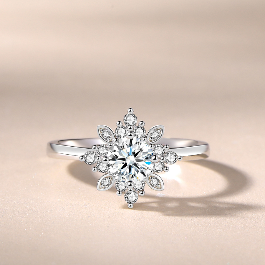 JZ449 A diamond ring new -style bouquet 80 -point simulation diamond…