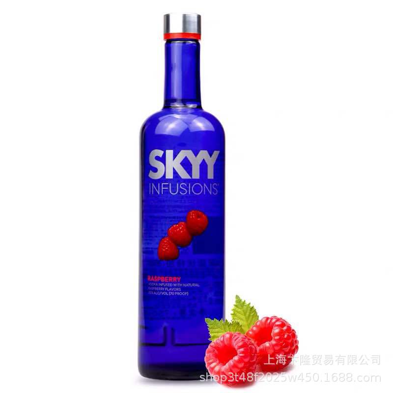 进口洋酒 skyy深蓝伏特加莓子味覆盆莓味750ml 调鸡尾酒 基酒