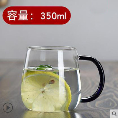 Taza de agua de vidrio de borosilicato lindo simple taza de setas mango de color con tapa de vidrio de oficina en casa taza de una sola capa