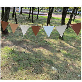 韩国户外露营彩旗 皮革帐篷装饰串旗 三角彩旗圣诞派对狂欢小旗子