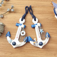 L温度计船锚挂地中海风格 创意木质纯手工儿童房壁饰装饰批发厂家