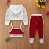 Set, trend clothing, western style, 2023, European style, 3 piece set, children's clothing