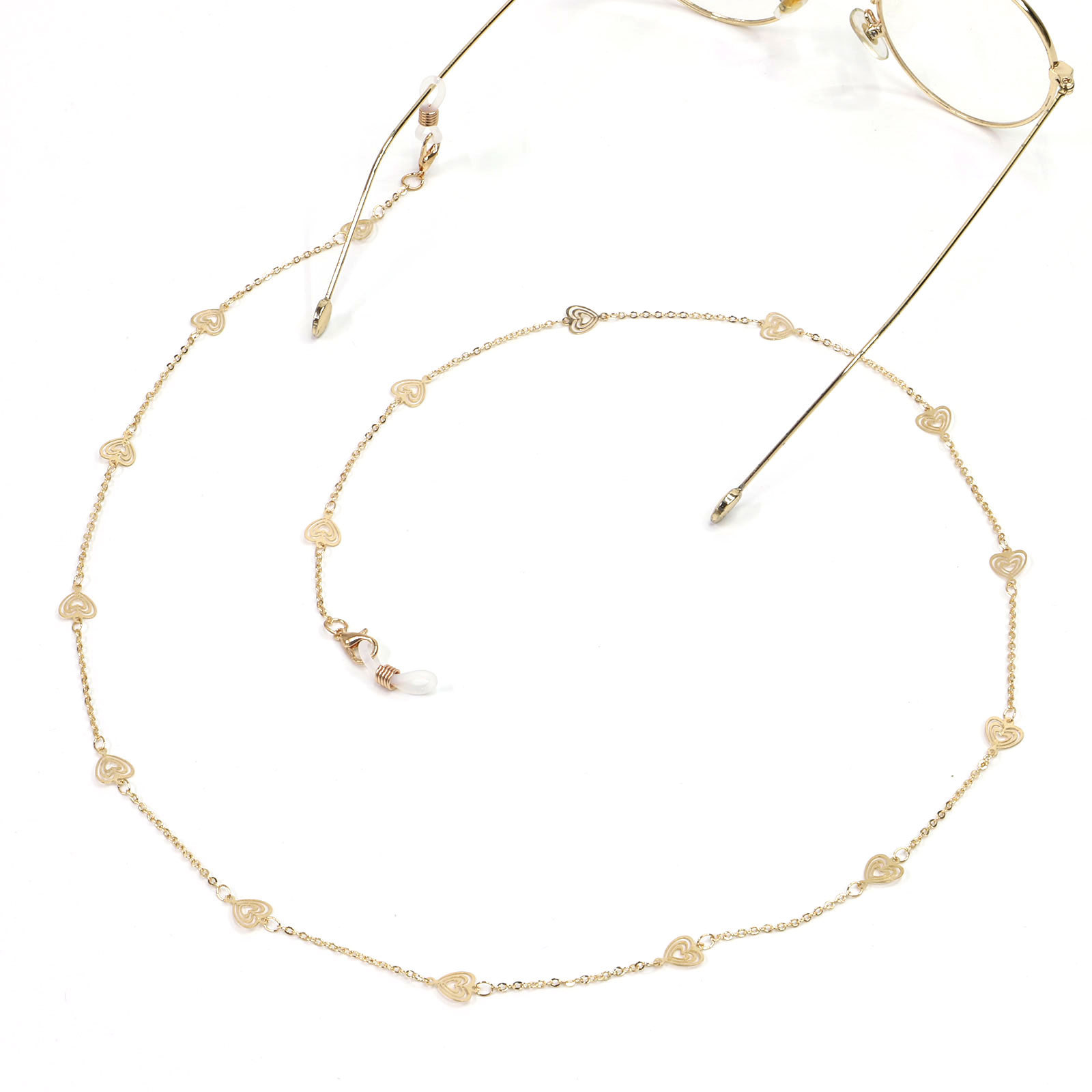 15g Weight Metal Material Hot Fashionable Simple Golden Hollow Peach Heart Glasses Chain Chain Glasses Chain Wholesale Nihaojewelry 无
