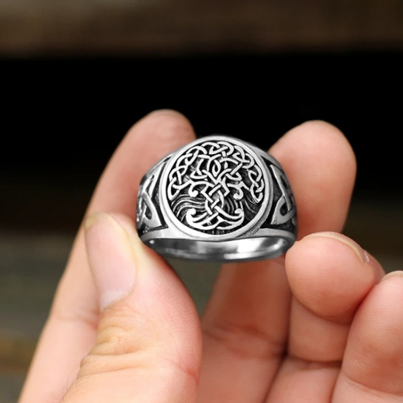 Neuer grenzüberschreitender WISH-Ring im europäischen und amerikanischen Wikinger- und keltischen Lebensbaum-Stil, Schmuckhersteller und Großhändler_voghion.com
