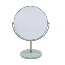 订做高脚实体店美颜镜子塑料边框360度大号双面轻巧美妆放大台镜