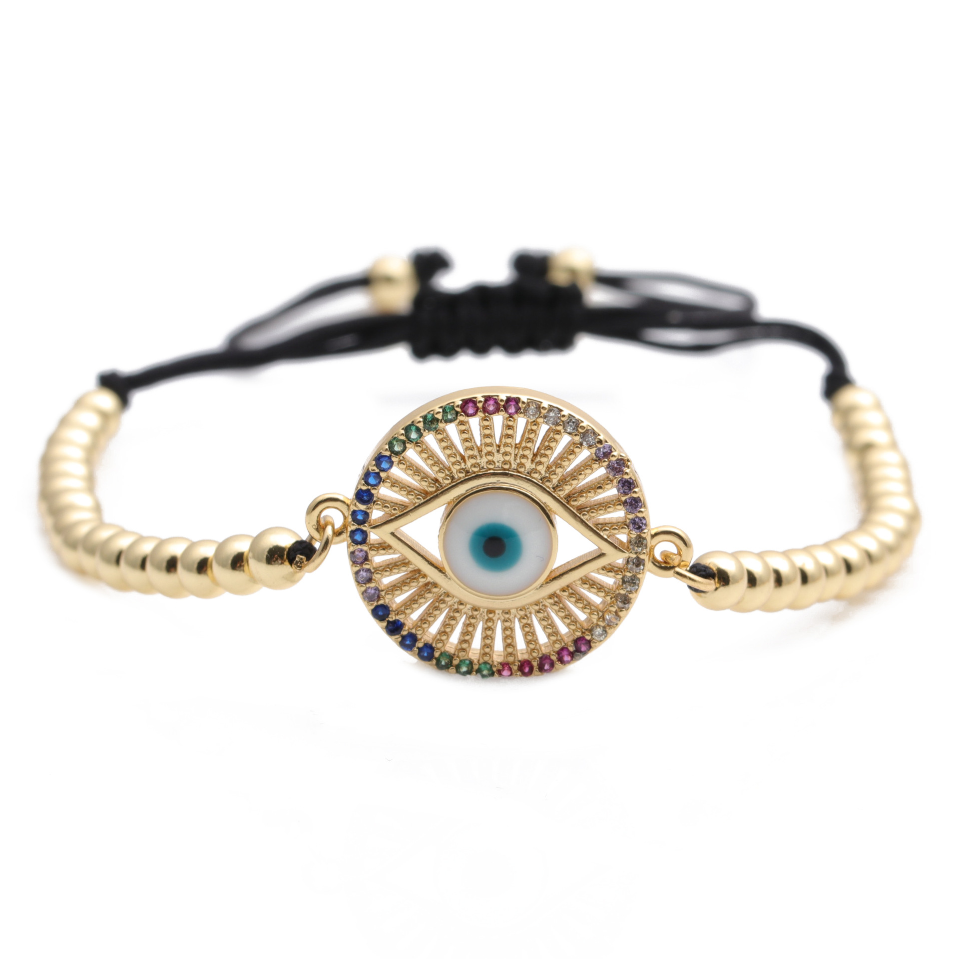 copper micro-inlaid zircon devilu0027s eye bracelet