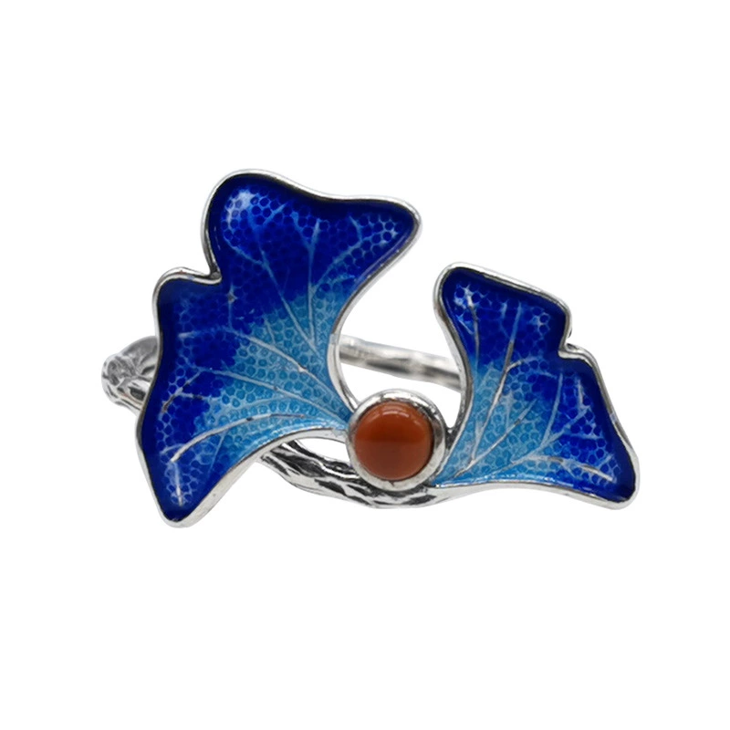 Золотой олень король S925 серебряное Cloisonné эмаль серебряное украшение оптом открытое кольцо для женщин горячая девушка открытое серебряное кольцо