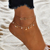 Fashionable retro ankle bracelet with tassels from pearl, European style, boho style