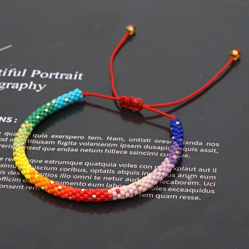 5g Weight No Inlaid Inlay Material Bracelets Classification Anniversary, Business, Travel Occasion Geometric Pattern Unisex Gender Simple Style Style Bohemian Style Beaded Rainbow Bracelet 13